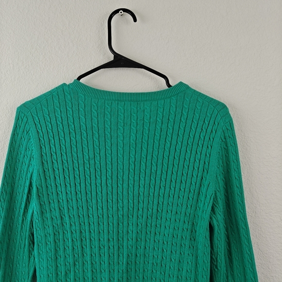 Lilly Pulitzer Cable Knit Kelly Green Palm Tree Button Down Cardigan Woman's S - Picture 13 of 14